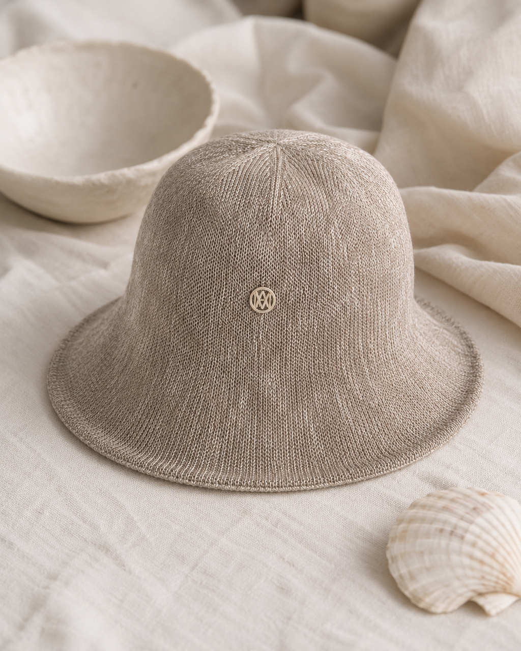 Taupe Woven Bucket Hat