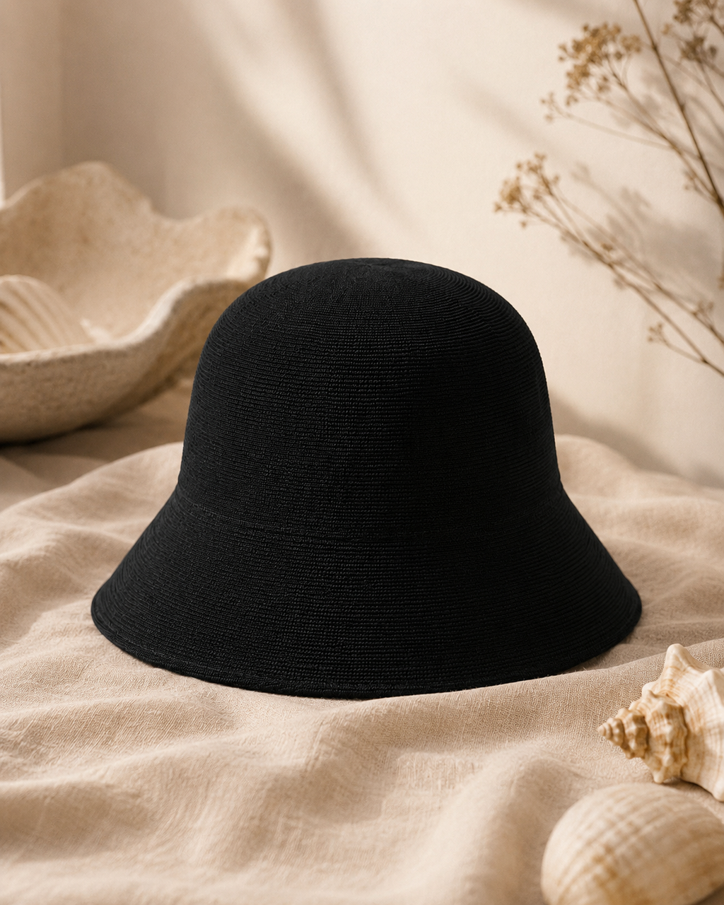 Noir Lyocell Blend Bucket Hat