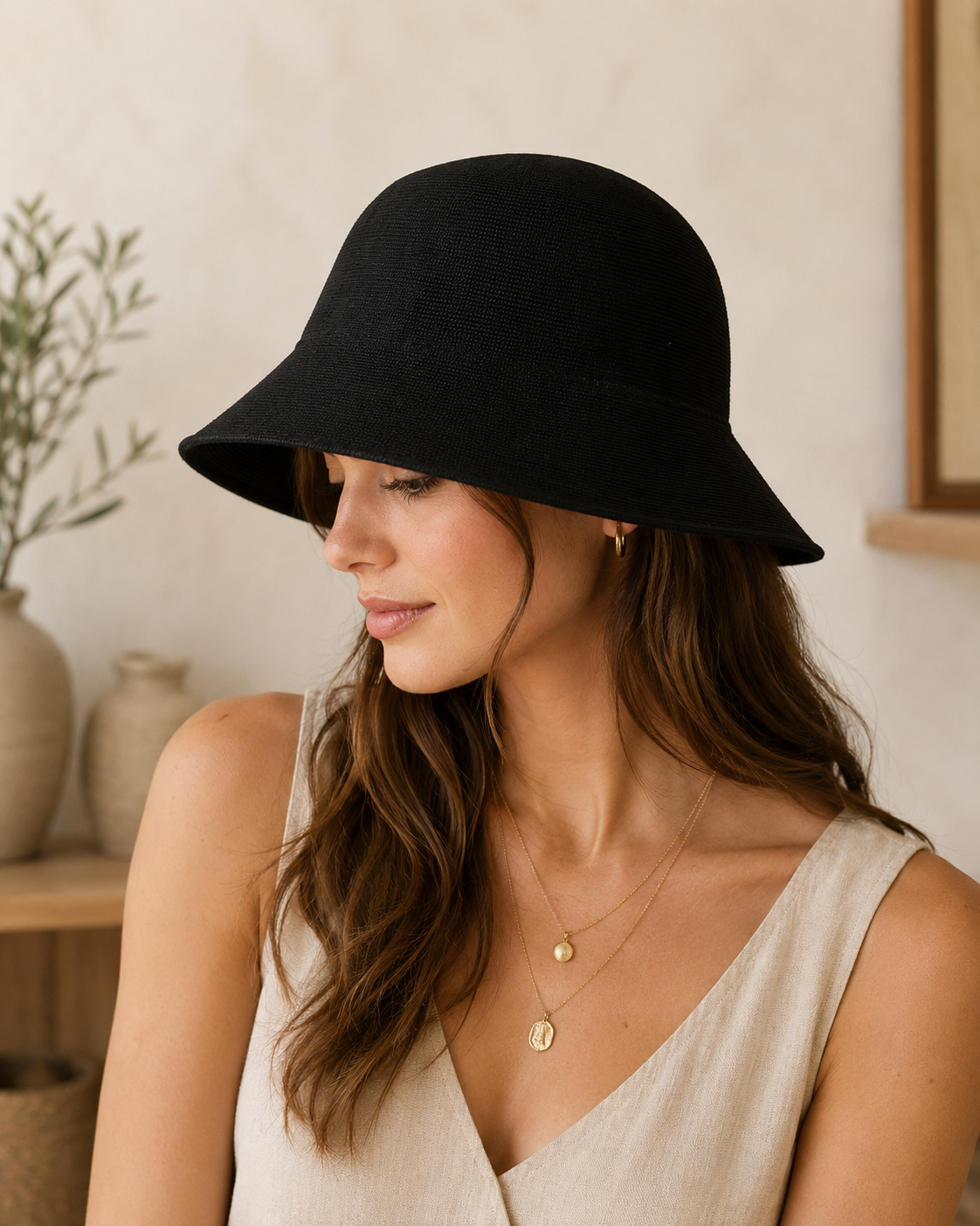 Noir Lyocell Blend Bucket Hat