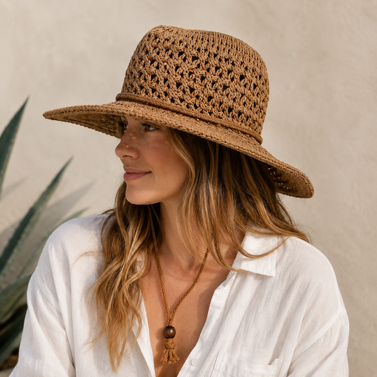 Luna Woven Sun Hat in Natural