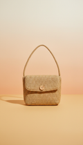 Raffia Tote With Olive Trim