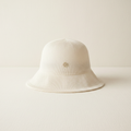 Ivory Woven Bucket Hat with Gold Badge - main product view
