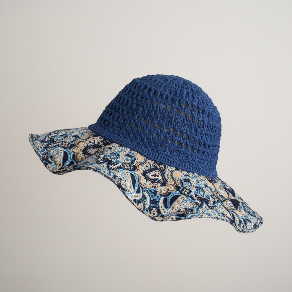 Marina Woven Bucket Hat - side silhouette view