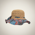 Marina Woven Bucket Hat Red Paisley - side silhouette view